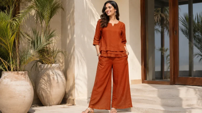 Women's Cotton Slub Top and Palazzo Set Review
