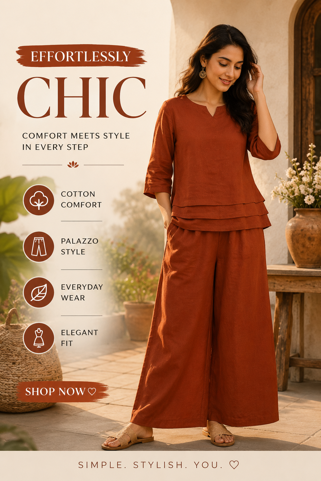 Women's Cotton Slub Top and Palazzo Set Review
