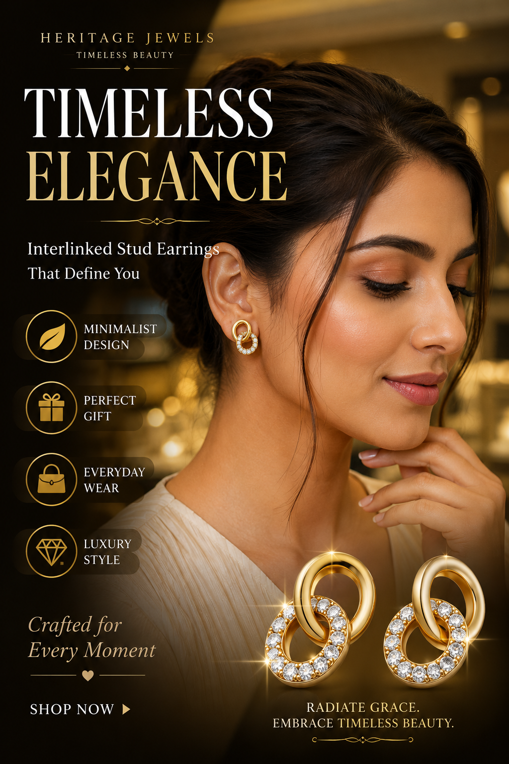 PALMONAS Elegant Interlinked Stud Earrings Review