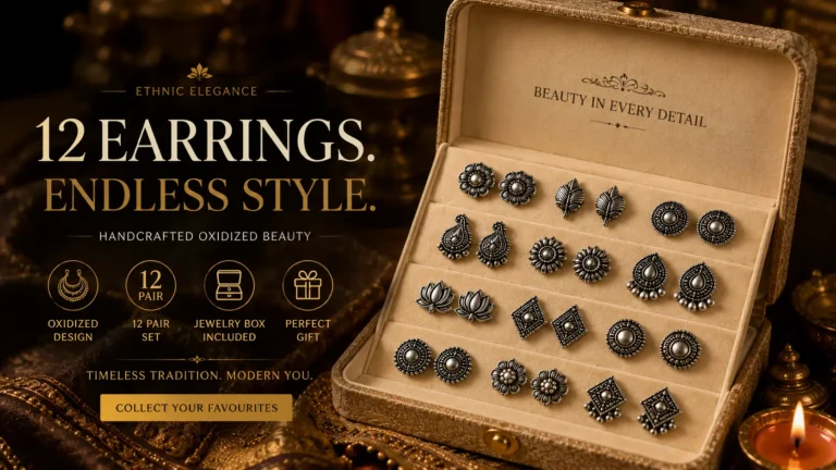 FUBS Oxidized Designer Stud Earrings Set of 12 Review
