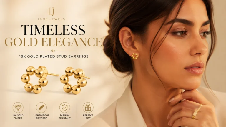 PALMONAS 18K Gold Plated Classic Chic Stud Earrings Review