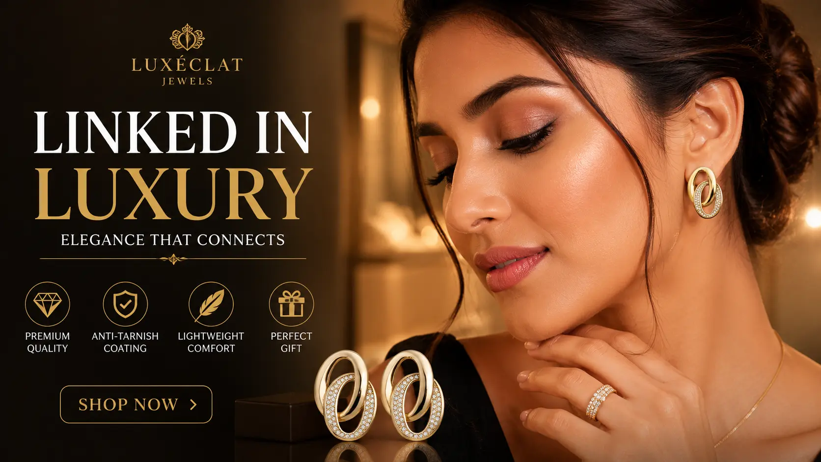 PALMONAS Elegant Interlinked Stud Earrings Review