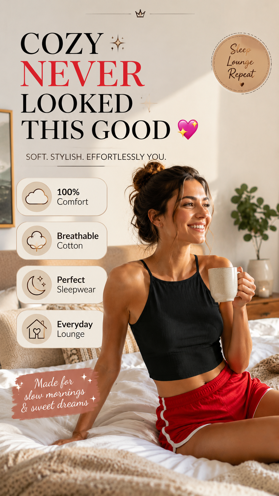 THE BLAZZE Women's Cotton Top and Pyjama Set
